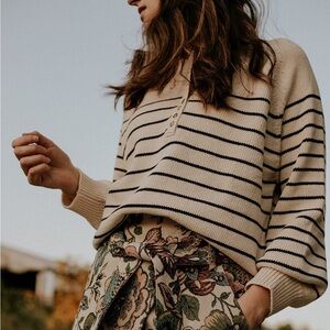 Léontine Jumper
Knitwear
Colour : Navy / Ecru
Size : XS (FR Size XS)
Sezane